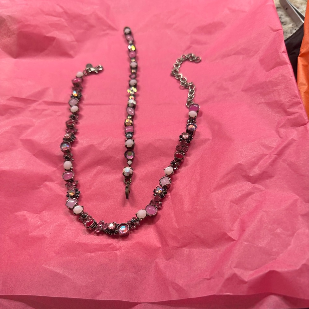 Sorrelli Pink Crystal and Stone Bracelet Set - Women Jewelry